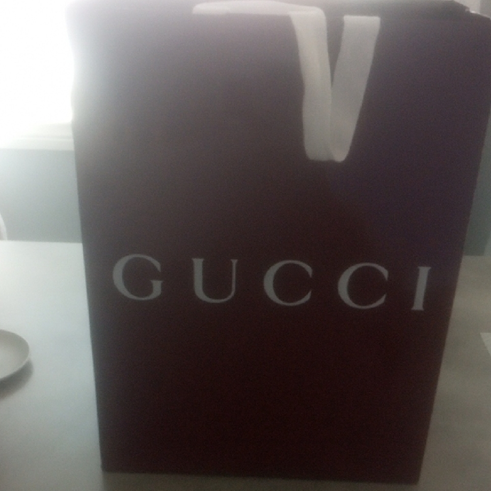 Glossy Dark Red Gucci Shopping Bag
